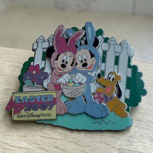 Disney JUMBO Happy Easter Mickey, Minnie & Pluto LE Collectible Pin From 2007
